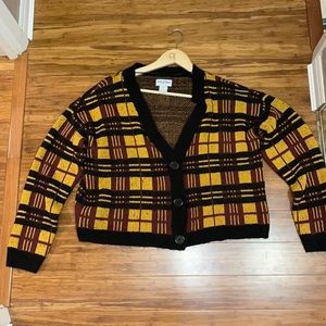 Arizona Jean Co plaid knit cardigan